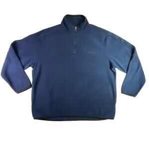 Perry Ellis America Active Fleece Pullover Quarter Zip Sweatshirt XXL Navy Black